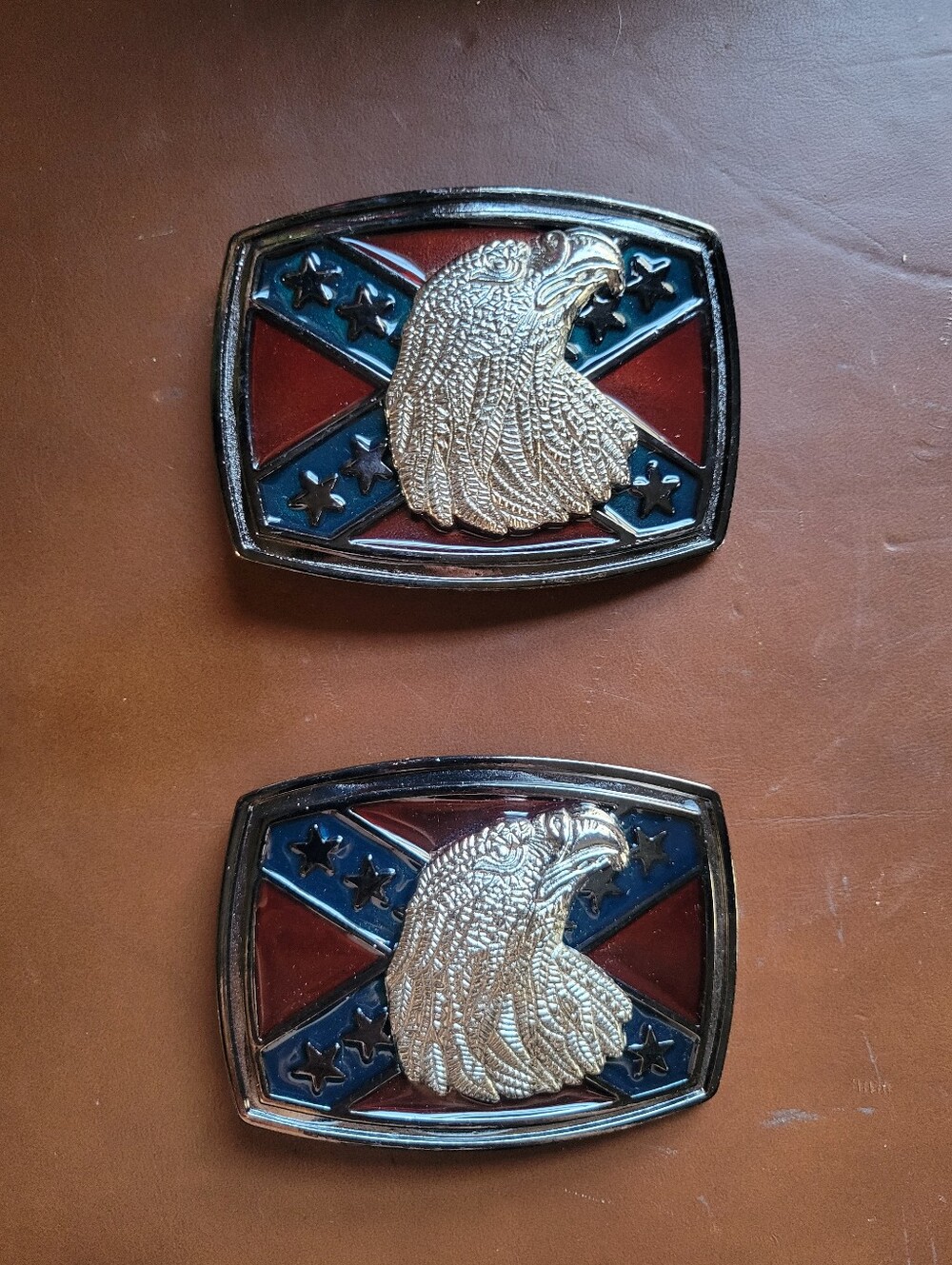 1 Rebel Flag and Eagle Western Cowboy Belt Buckle
